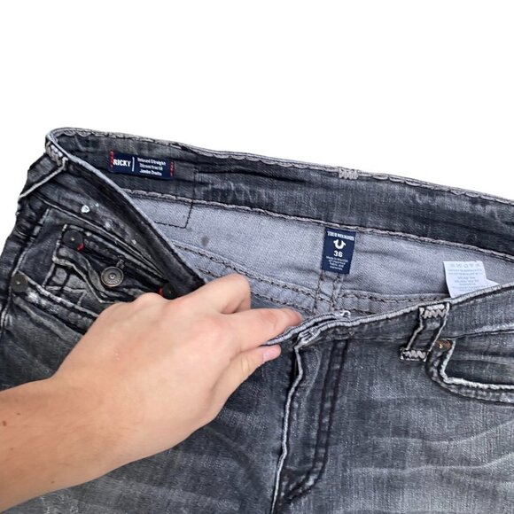 True Religion Jeans Size 36 RICKY Gray - Picture 3 of 6